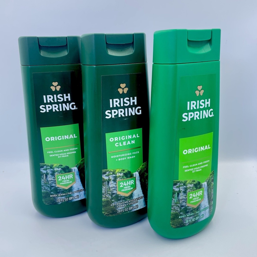 3 Irish Spring Original Clean Fresh Scent 24HR Fresh Body Wash for‎ Men 20 Oz